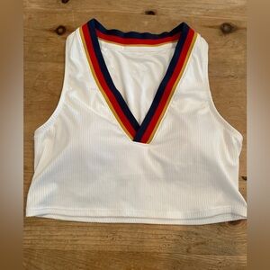 Sperry Women’s ribbed americana nautical nylon spandex  top bralette preppy M